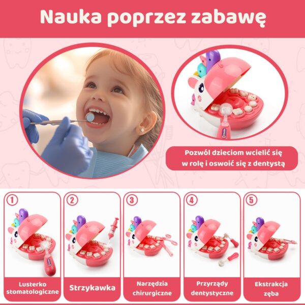 WOOPIE Zestaw Małego Dentysty Głowa Jednorożca Akcesoria - 005