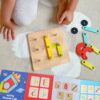 TOOKY TOY Drewniana Układanka Klocki Kołki Wzory Zwierząt do Odtworzenia Certyfikat FSC - 003
