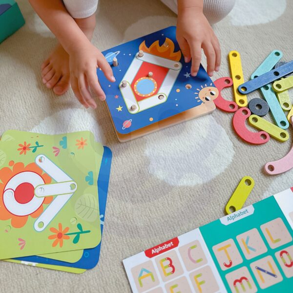 TOOKY TOY Drewniana Układanka Klocki Kołki Wzory Zwierząt do Odtworzenia Certyfikat FSC - 008