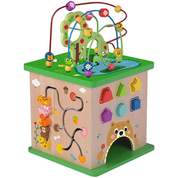 TOOKY TOY Kostka Edukacyjna Sorter Labirynt Przeplatanka Zwierzątka - 004