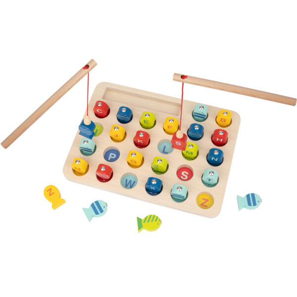 Tooky Toy Drewniana Gra Łowienie Rybek Nauka Literek 29 el. - 004