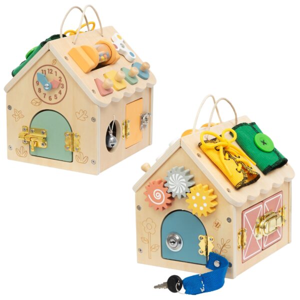 TOOKY TOY Drewniany Domek Manipulacyjny - 003