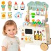 TOOKY TOY Wózek Ogrodowy Sklepik Drewniany Montessori 57el - 001