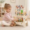 TOOKY TOY Wózek Ogrodowy Sklepik Drewniany Montessori 57el - 002