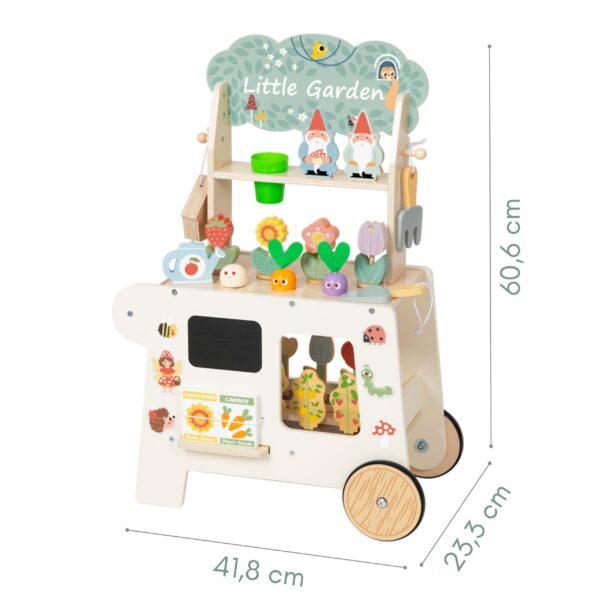 TOOKY TOY Wózek Ogrodowy Sklepik Drewniany Montessori 57el - 006
