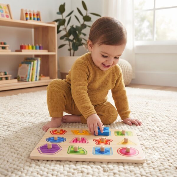 TOOKY TOY Puzzle Układanka Montessori Nauka Kształtów z Pinezkami - 002