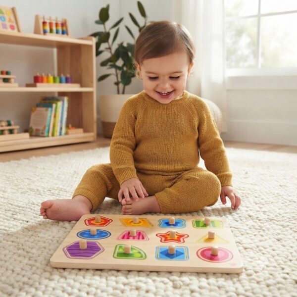 TOOKY TOY Puzzle Układanka Montessori Nauka Kształtów z Pinezkami - 003