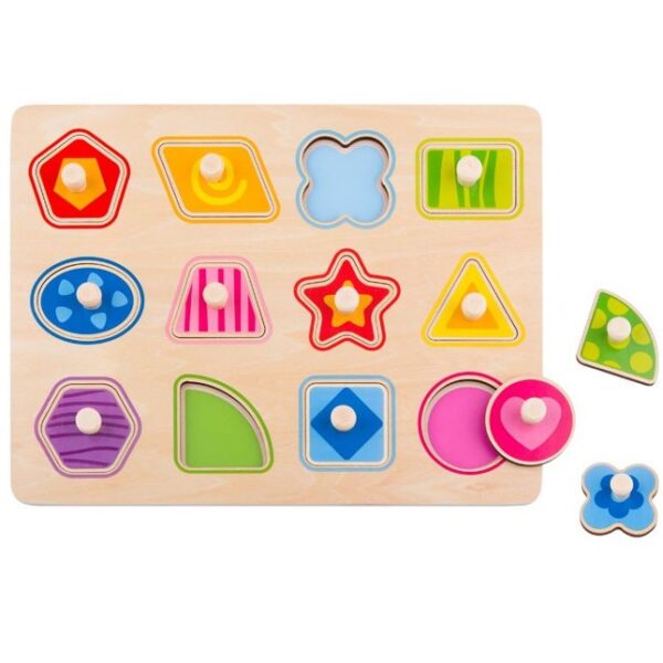 TOOKY TOY Puzzle Układanka Montessori Nauka Kształtów z Pinezkami - 004