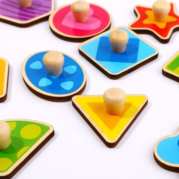 TOOKY TOY Puzzle Układanka Montessori Nauka Kształtów z Pinezkami - 005