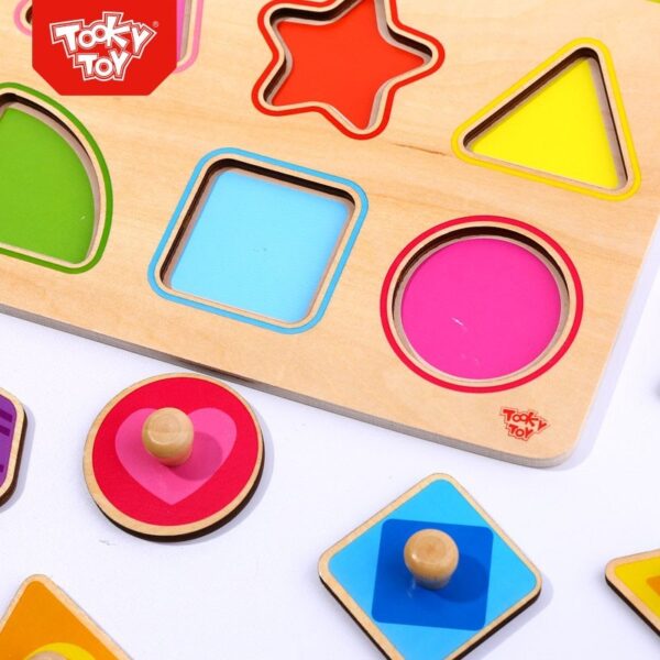 TOOKY TOY Puzzle Układanka Montessori Nauka Kształtów z Pinezkami - 006