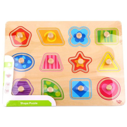 TOOKY TOY Puzzle Układanka Montessori Nauka Kształtów z Pinezkami - 007
