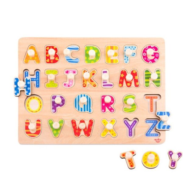 TOOKY TOY Puzzle Układanka Montessori z Pinezkami Alfabet - 004