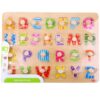 TOOKY TOY Puzzle Układanka Montessori z Pinezkami Alfabet - 007