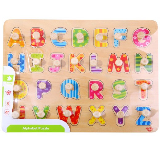 TOOKY TOY Puzzle Układanka Montessori z Pinezkami Alfabet - 007