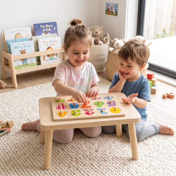 TOOKY TOY Drewniane Puzzle Nauka Liczenia Układanka Z Pinezkami Cyferki - 003