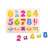 TOOKY TOY Drewniane Puzzle Nauka Liczenia Układanka Z Pinezkami Cyferki - 008