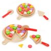 VIGA Drewniana Pizza Do Krojenia Zestaw kuchenny 27 el. Dla Dzieci 18M+ - 005