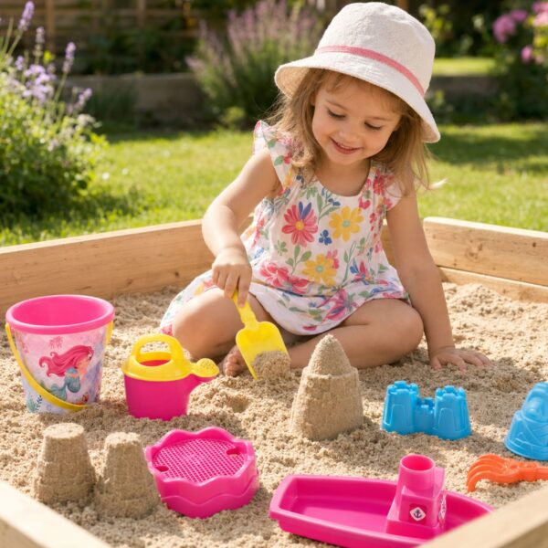 WOOPIE Zestaw do Piasku z Łódką i Torbą  Akcesoria 9 el. Różowy Plaża