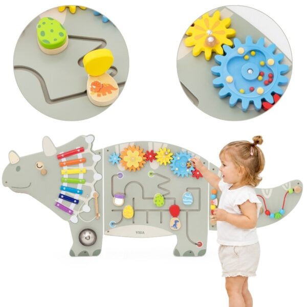 VIGA Ścienny Panel Aktywności Dinozaur Triceratops Tablica 18m+ VIGA Ścienny Panel Aktywności Dinozaur Triceratops Tablica 18m+