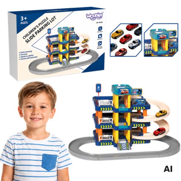 WOOPIE Garaż Wielopoziomowy Parking Winda Samochodziki - 001