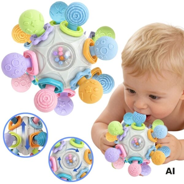 WOOPIE BABY Zabawka Sensoryczna Gryzak Piłka 3w1 Piłka 6m+ - 001 WOOPIE BABY Zabawka Sensoryczna Gryzak Piłka 3w1 Piłka 6m+ - 001