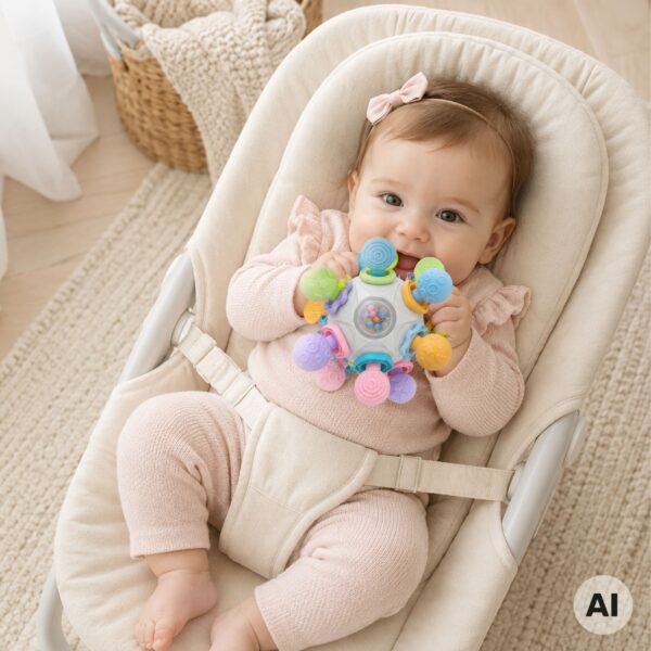 WOOPIE BABY Zabawka Sensoryczna Gryzak Piłka 3w1 Piłka 6m+ - 002