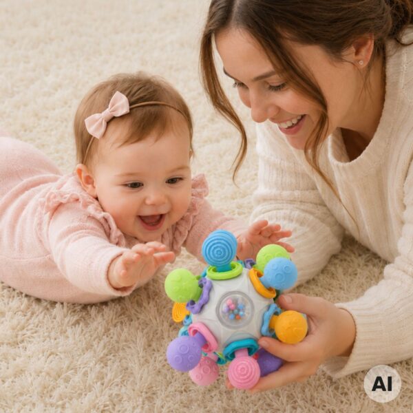 WOOPIE BABY Zabawka Sensoryczna Gryzak Piłka 3w1 Piłka 6m+ - 003