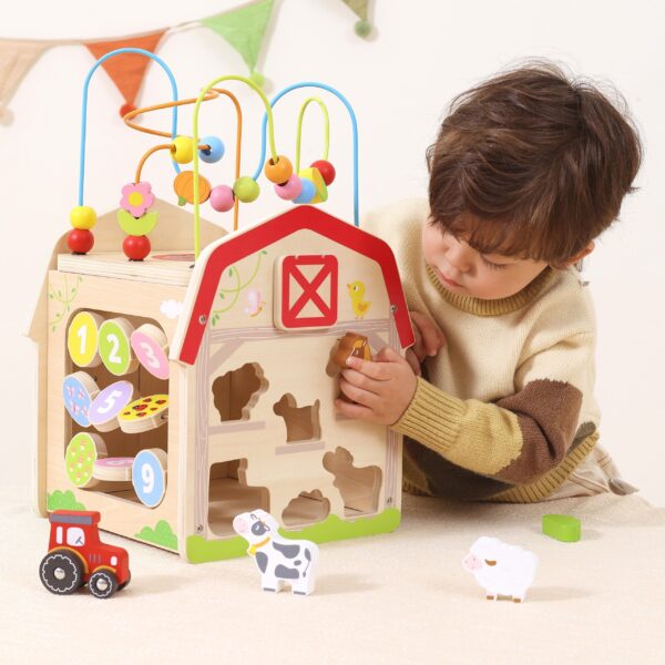 VIGA Drewniana Farma 7w1 - Kostka Edukacyjna - 005