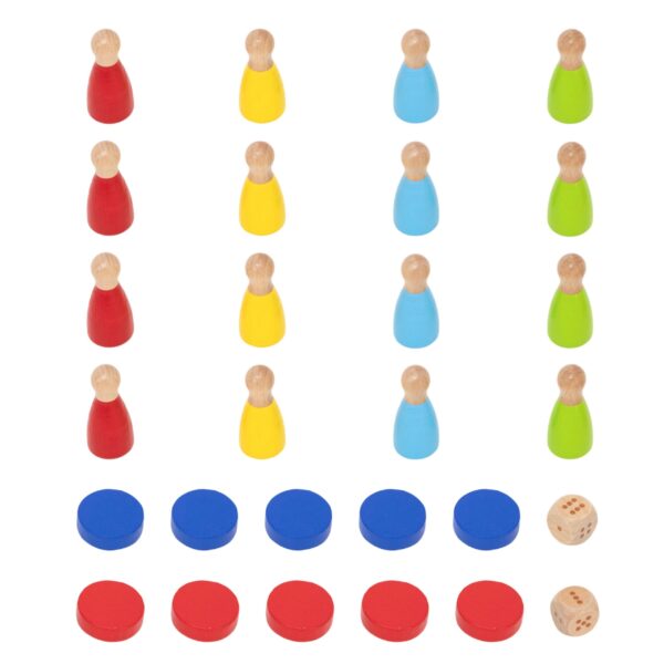 VIGA Drewniana gra zręcznościowa 4w1 Hokej stołowy Curling Bowling Ludo - 010