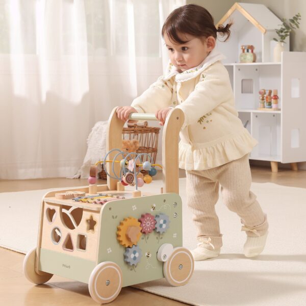 VIGA PolarB Drewniany Chodzik Pchacz Edukacyjny Sorter Ksylofon Kostka 12m - 002