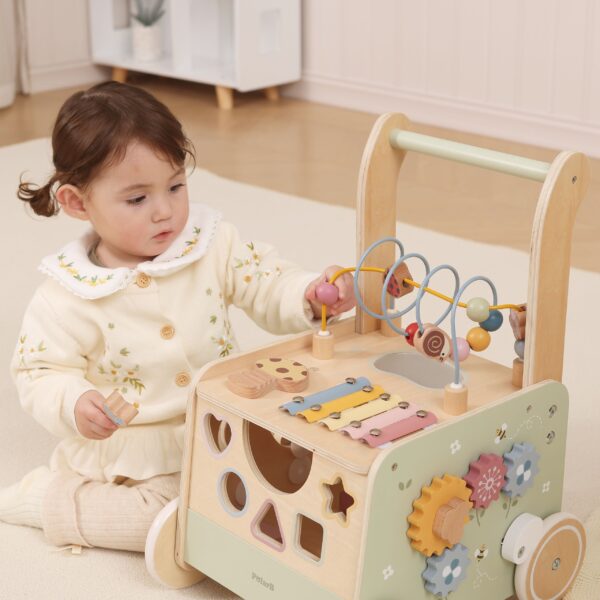 VIGA PolarB Drewniany Chodzik Pchacz Edukacyjny Sorter Ksylofon Kostka 12m - 006