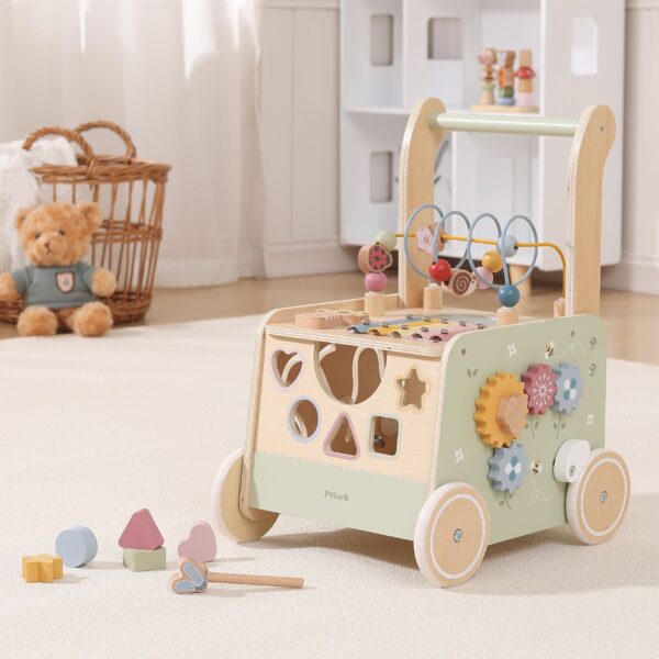 VIGA PolarB Drewniany Chodzik Pchacz Edukacyjny Sorter Ksylofon Kostka 12m - 007