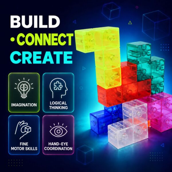 Woopie Klocki magnetyczne Tetris 3D układanka konstrukcyjna