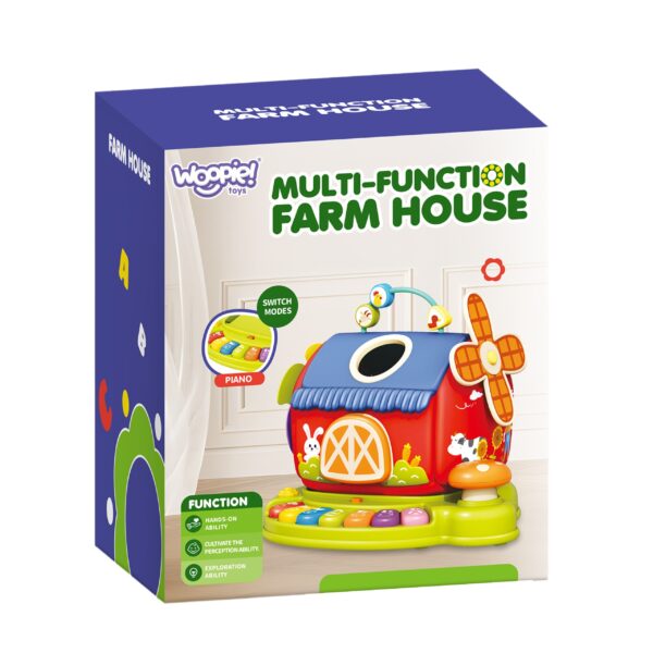 WOOPIE BABY Interaktywny Domek Farma Sorter Pianinko + 7 Pluszaków Edukacyjny - 005