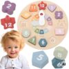 Viga Drewniany Zegar Sorter Kształtów Edukacyjny 18m+ - 001