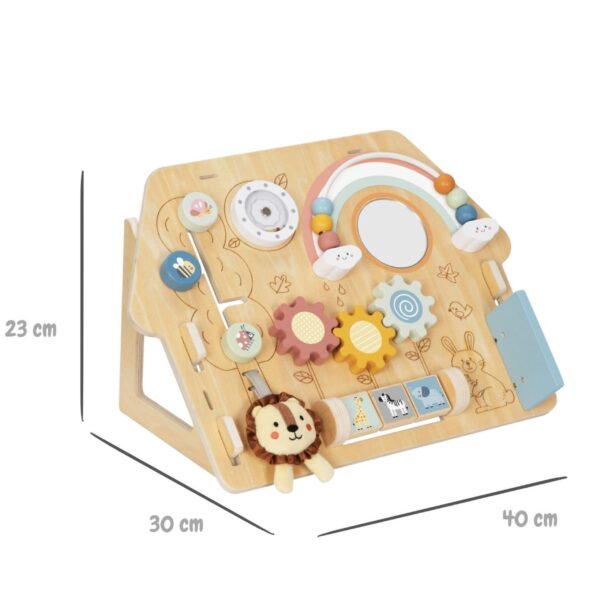 WOOPIE GREEN  Tablica Manipulacyjna Edukacyjna Sensoryczna Domek Montessori 2w1 8 el. - 011