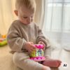 WOOPIE BABY Różowy Bębenek Pozytywka Projektor 3w1 Zabawka Muzyczna dla Niemowląt + Walec Roller do Nauki Raczkowania - 002