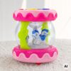 WOOPIE BABY Różowy Bębenek Pozytywka Projektor 3w1 Zabawka Muzyczna dla Niemowląt + Walec Roller do Nauki Raczkowania - 004