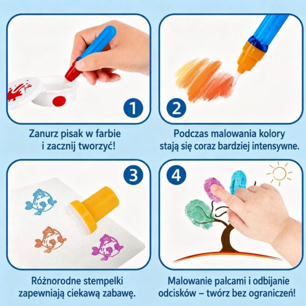 WOOPIE Magiczny Zestaw do Malowania Pisaki i Stempelki 30 el. - 004