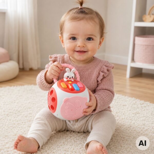 WOOPIE BABY Pianinko Króliczek Edukacyjny Dla Dzieci Różowy