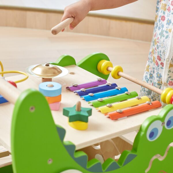 VIGA Drewniany Pchacz Edukacyjny Krokodylek 12w1 - 002