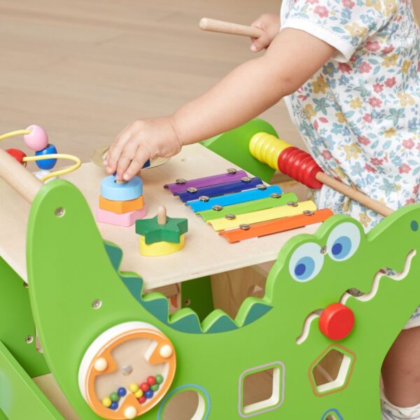 VIGA Drewniany Pchacz Edukacyjny Krokodylek 12w1 - 004