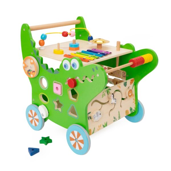 VIGA Drewniany Pchacz Edukacyjny Krokodylek 12w1 - 006