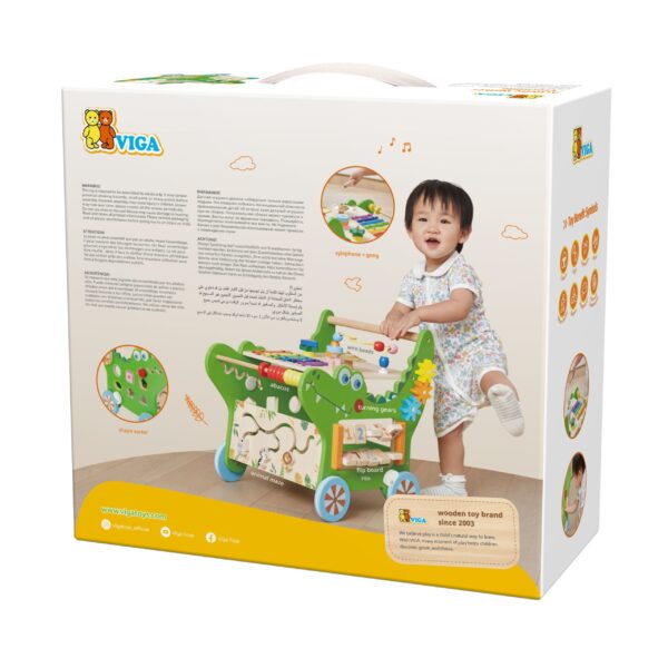 VIGA Drewniany Pchacz Edukacyjny Krokodylek 12w1 - 009