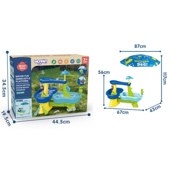 WOOPIE Stolik Wodny z Parasolem 2w1 Wodospad i Piaskownica - 006