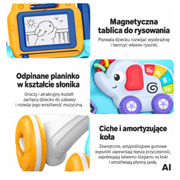 WOOPIE BABY Interaktywny Chodzik Pchacz Muzyczny + Znikopis