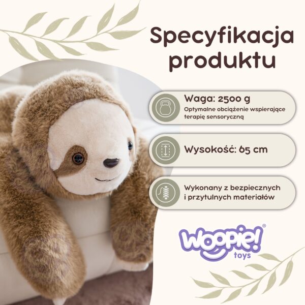 WOOPIE Leniwiec Miś Terapeutyczny Obciążeniowy Pluszak 2,5kg - 008