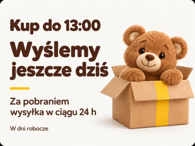 Kup do 13:00 – wyślemy jeszcze dziś. Za pobraniem wysyłka w ciągu 24 h. W dni robocze.